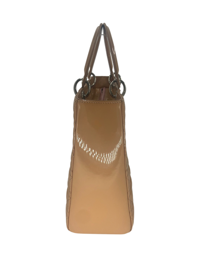 Dior Sac à Main Lady Cuir Vernis beige