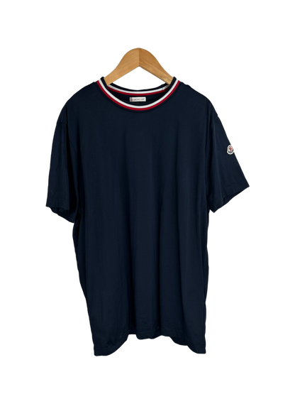 Moncler T-shirt Col Rouge et Blanc