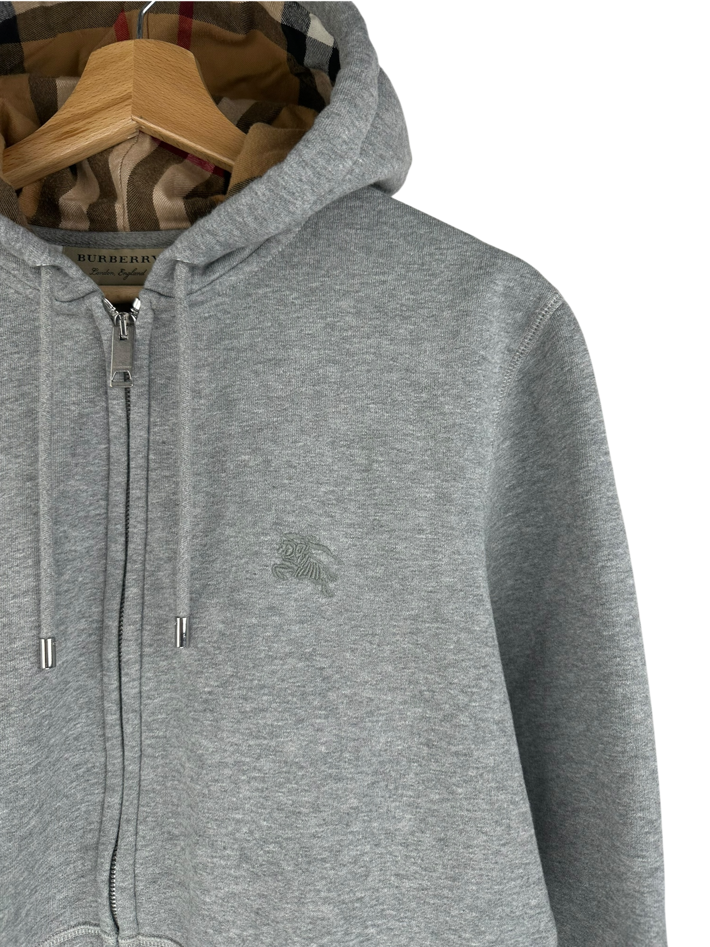 Burberry gilet a capuche gris