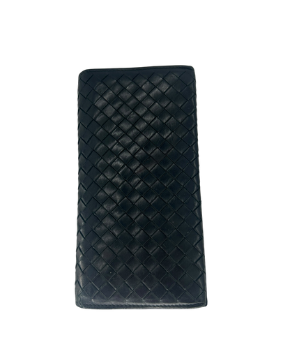 Bottega Veneta Porte-monnaie en cuir noir