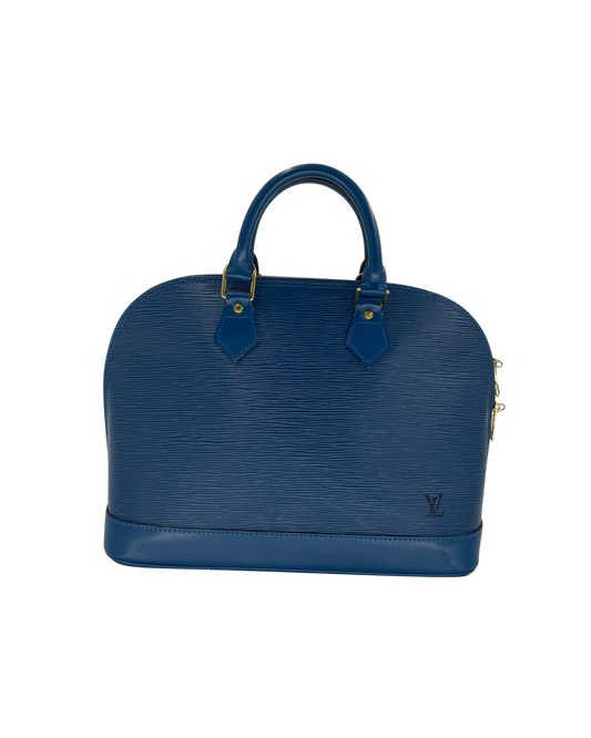 Louis Vuitton sac à main Alma épi bleu