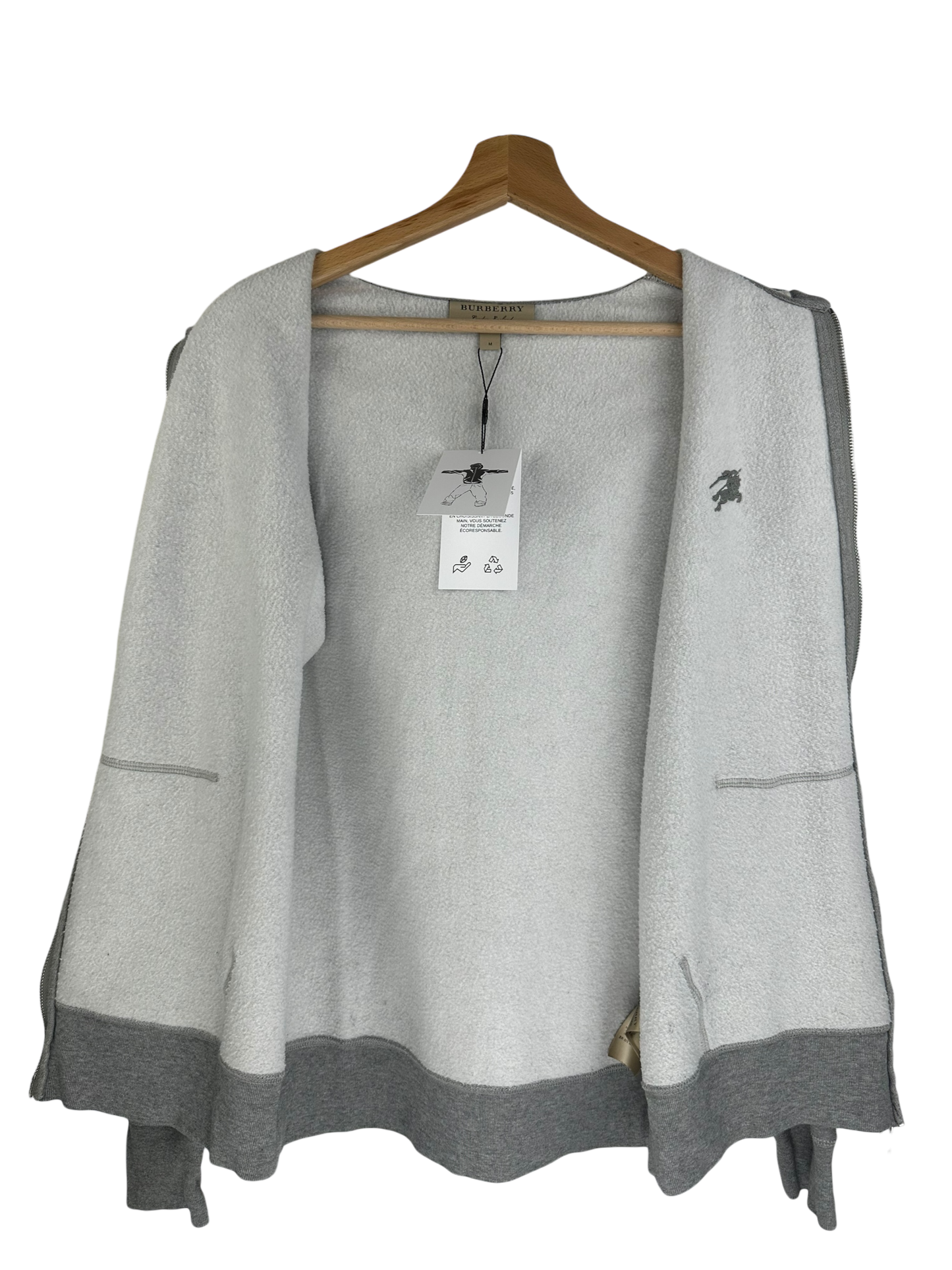Burberry gilet a capuche gris