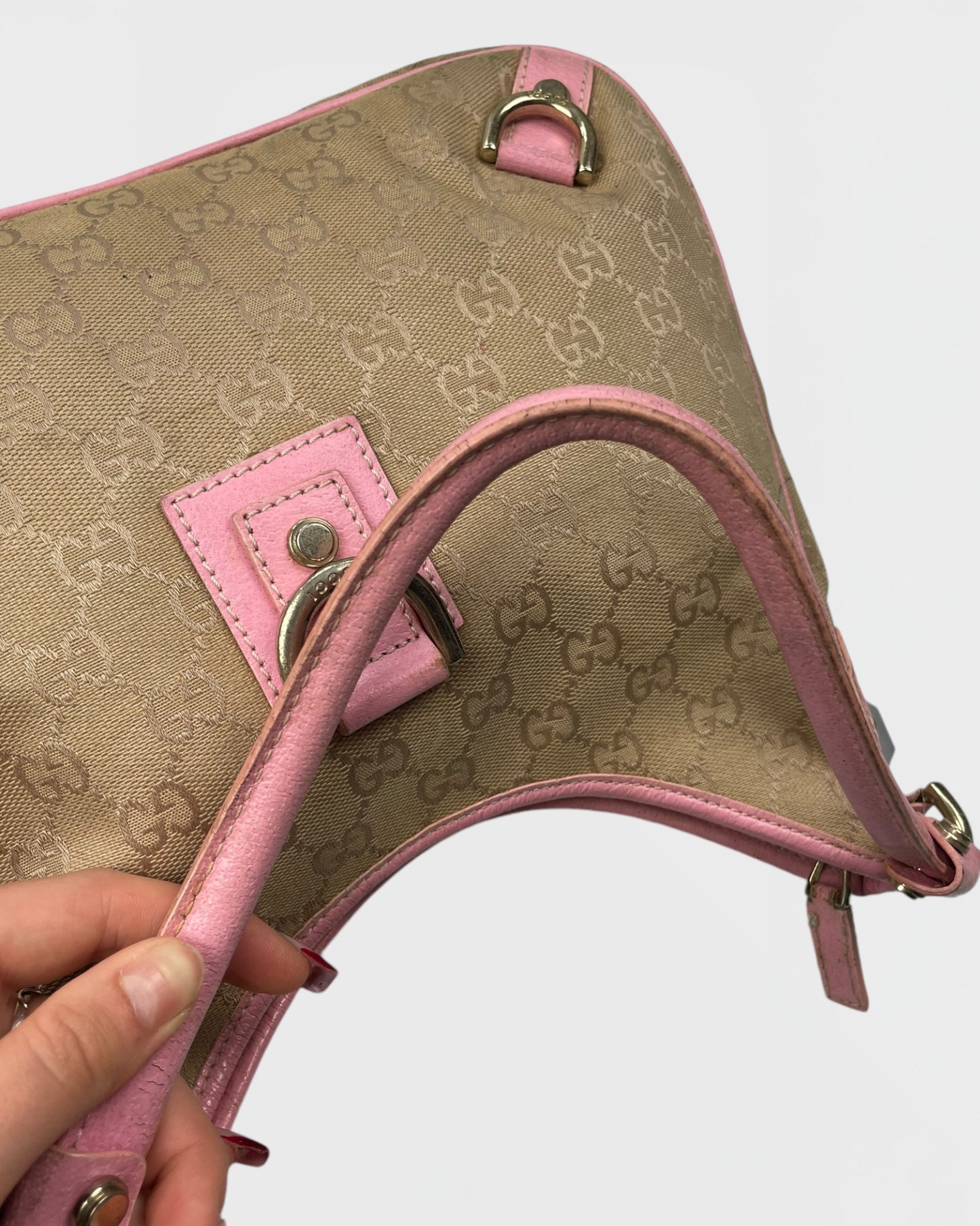 Gucci monogram baguette bag