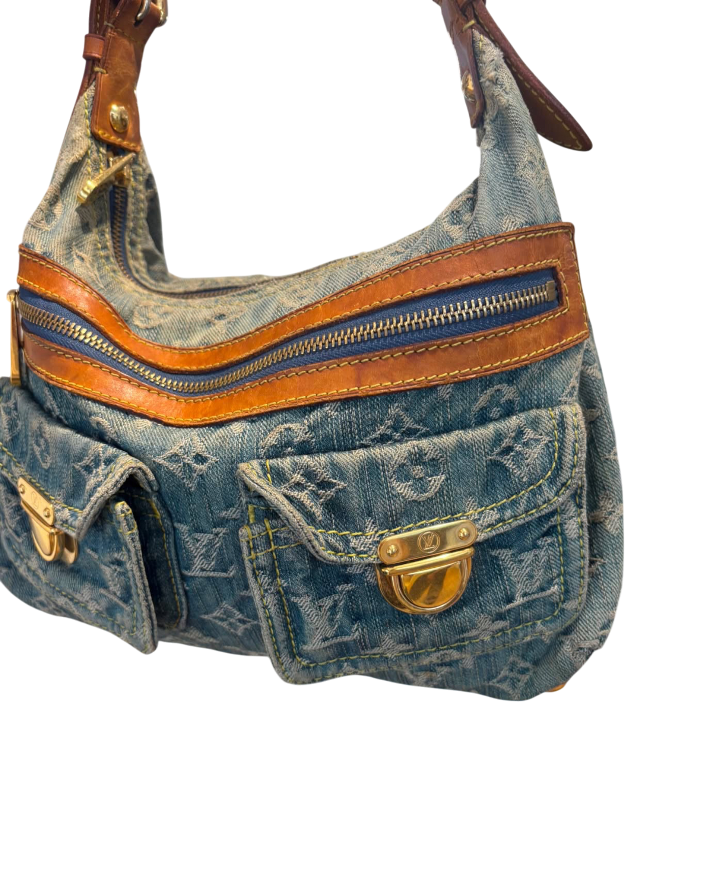 Louis Vuitton Sac porté épaule denim