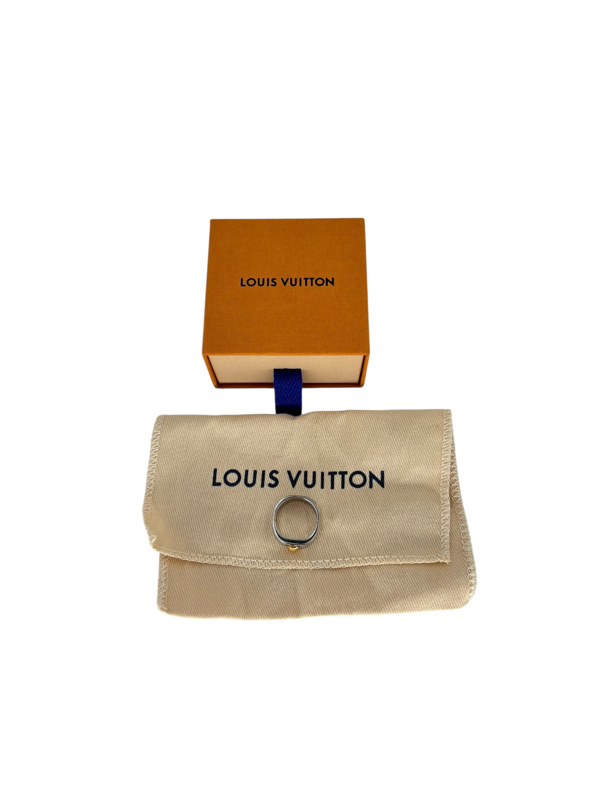 Louis Vuitton Bague en acier argenté