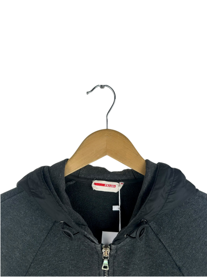 Prada gilet à capuche bi matière