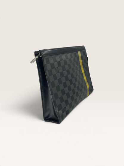 Louis Vuitton Pochette Damier Graphite bande jaune