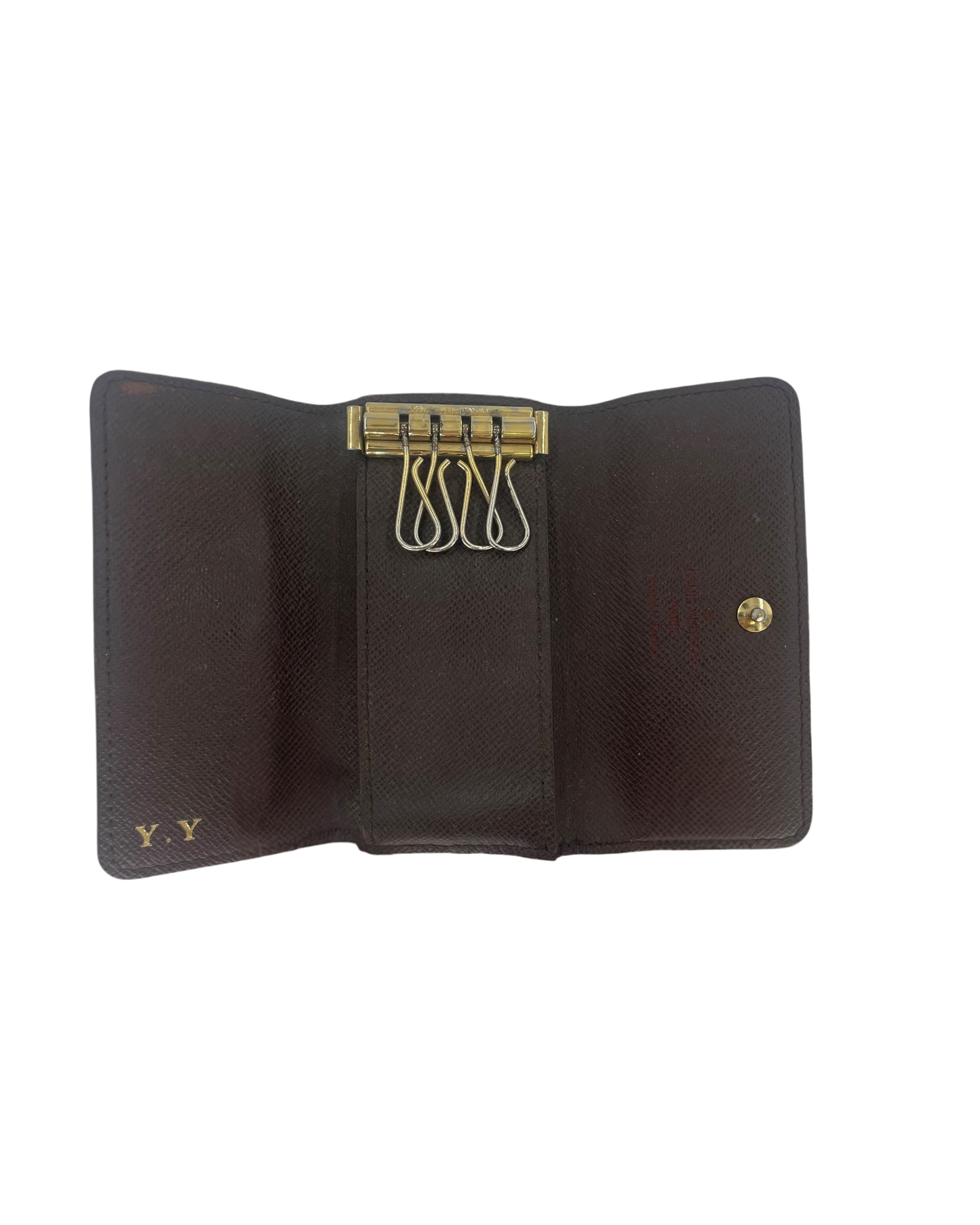 Louis Vuitton Porte-clé cuir damier Ébène marron