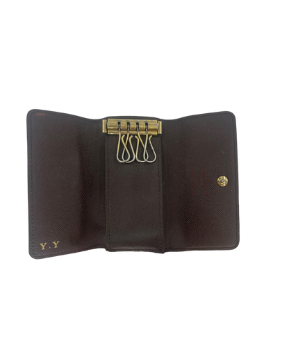 Louis Vuitton Porte-clé cuir damier Ébène marron