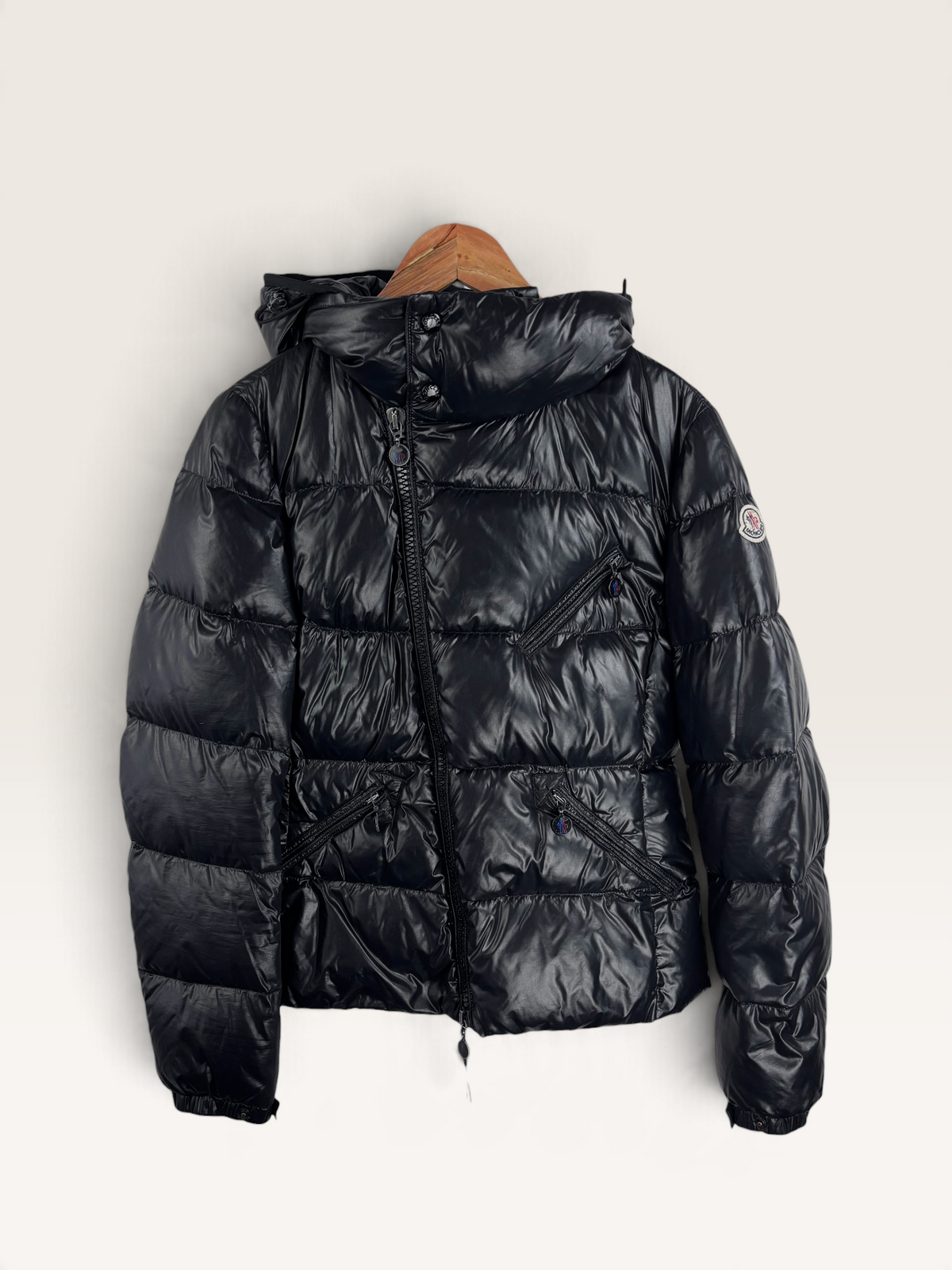 Moncler doudoune noir brilliante