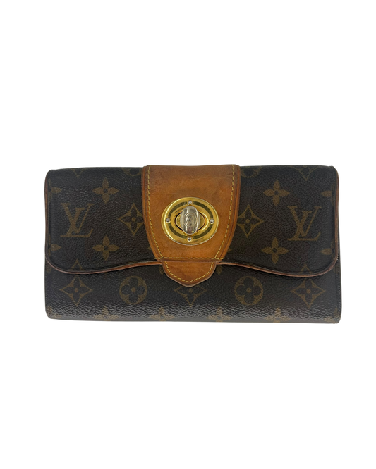 Louis Vuitton Porte-monnaie en cuir marron