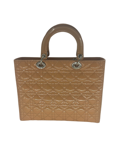 Dior Sac à Main Lady Cuir Vernis beige