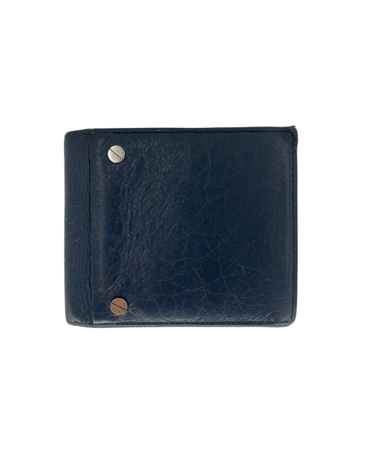 Balenciaga Porte-monnaie en cuir bleu