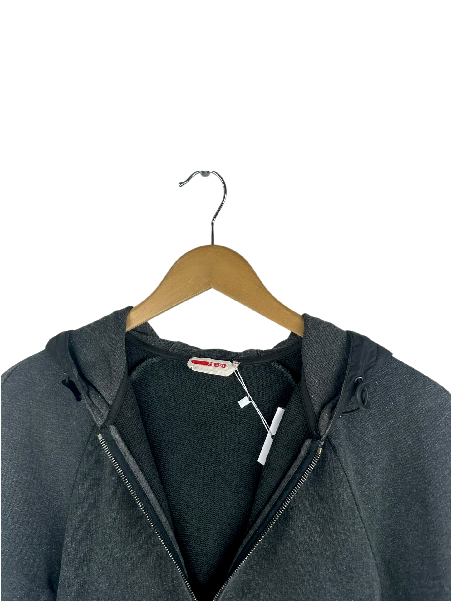 Prada gilet à capuche bi matière