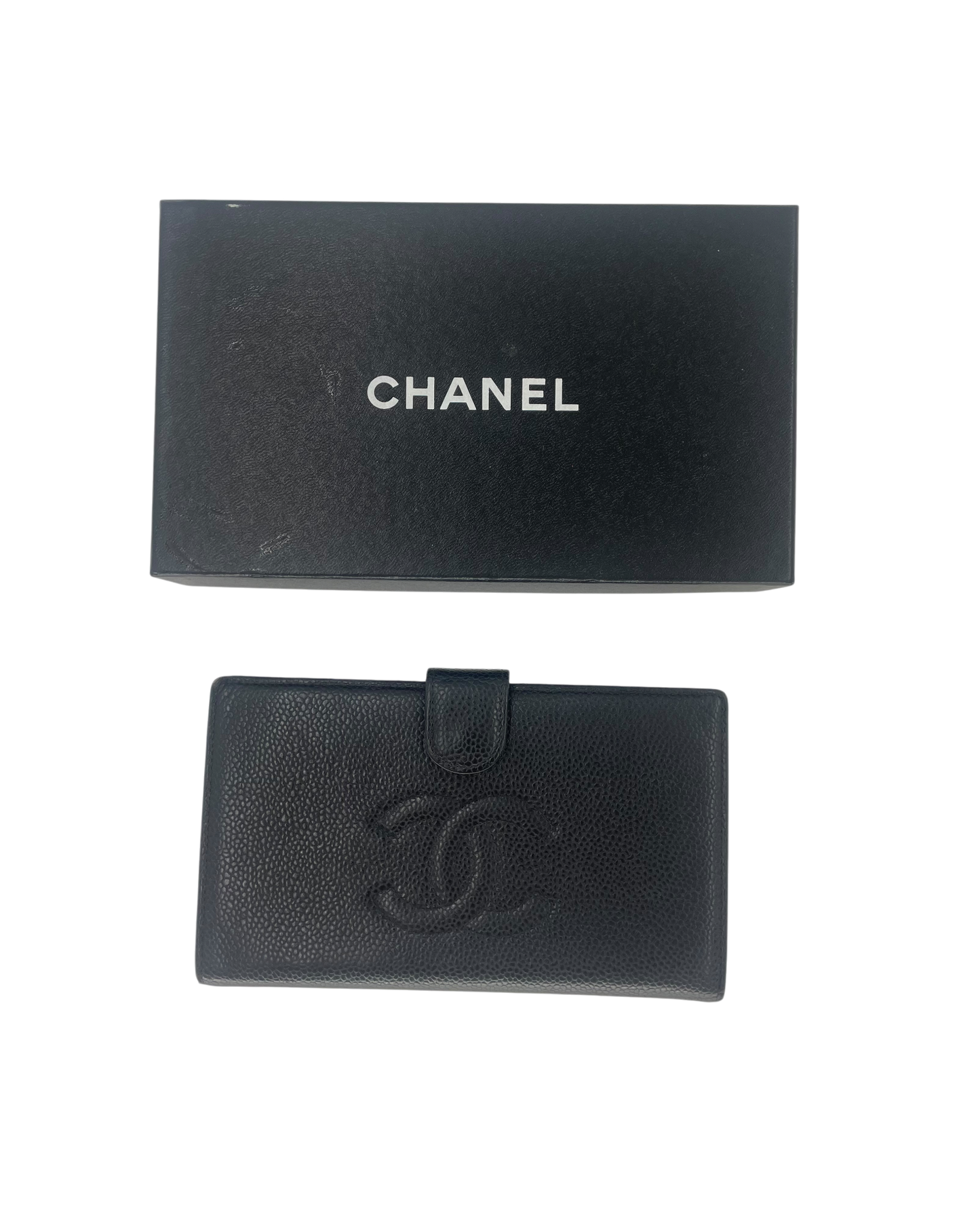 Chanel Portefeuille en cuir noir