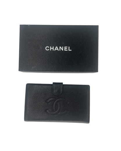Chanel Portefeuille en cuir noir