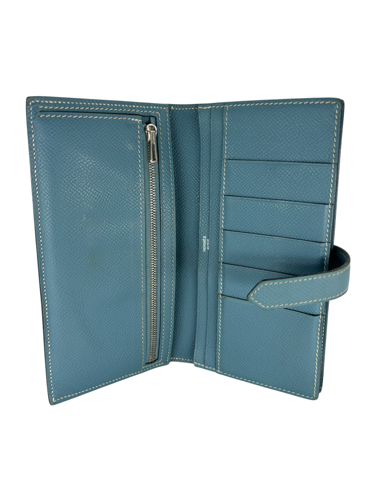 Hermès Portefeuille Béarn Soufflet bleu