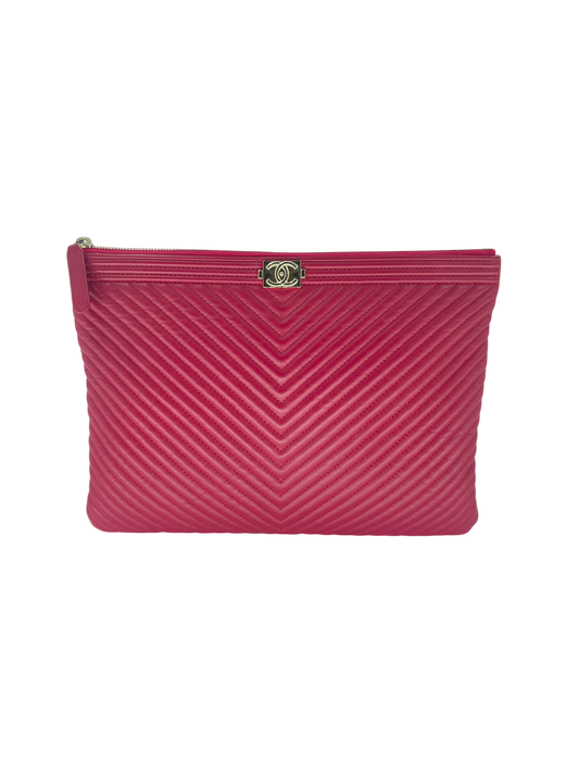 Chanel Pochette en cuir rose
