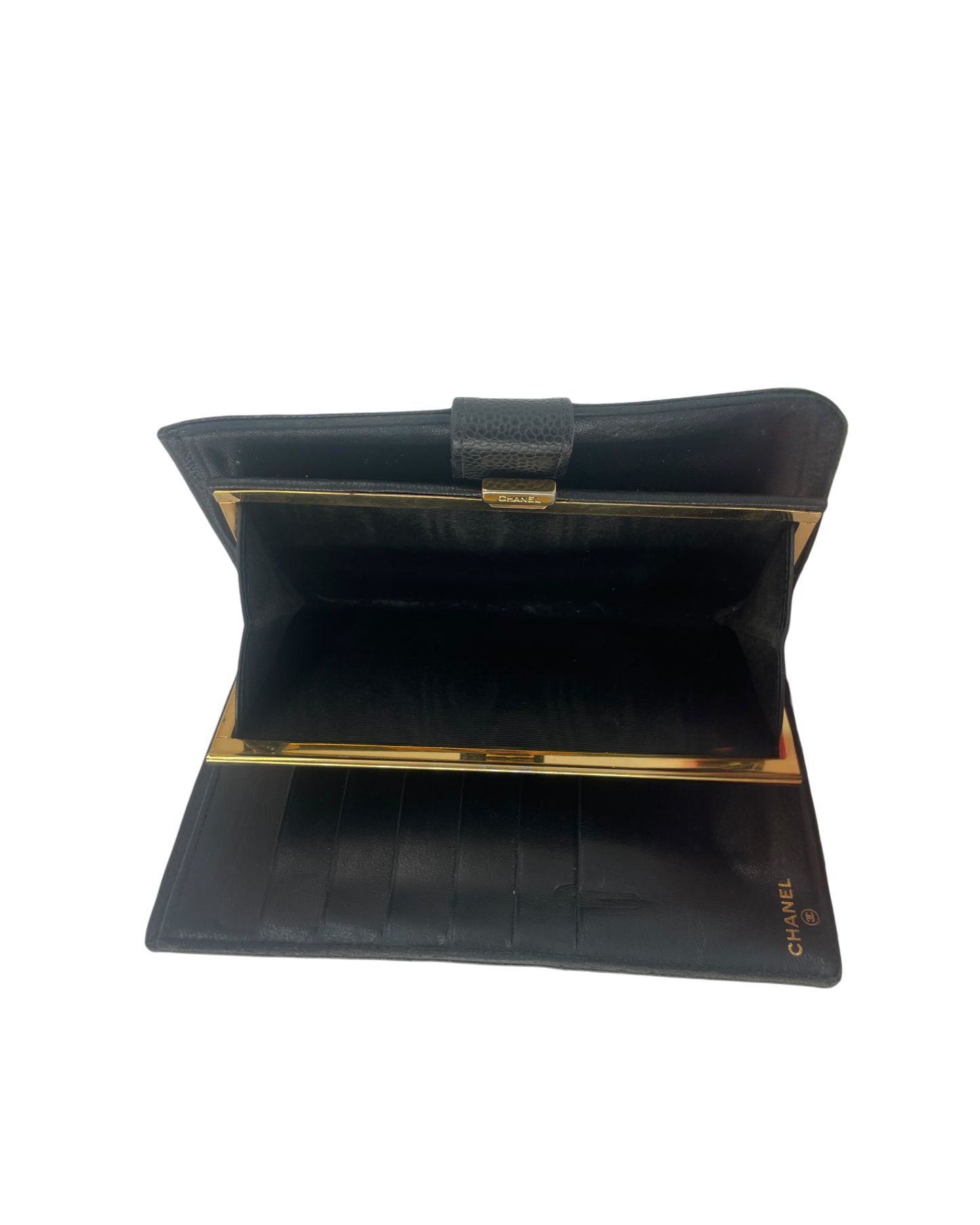 Chanel Portefeuille en cuir noir
