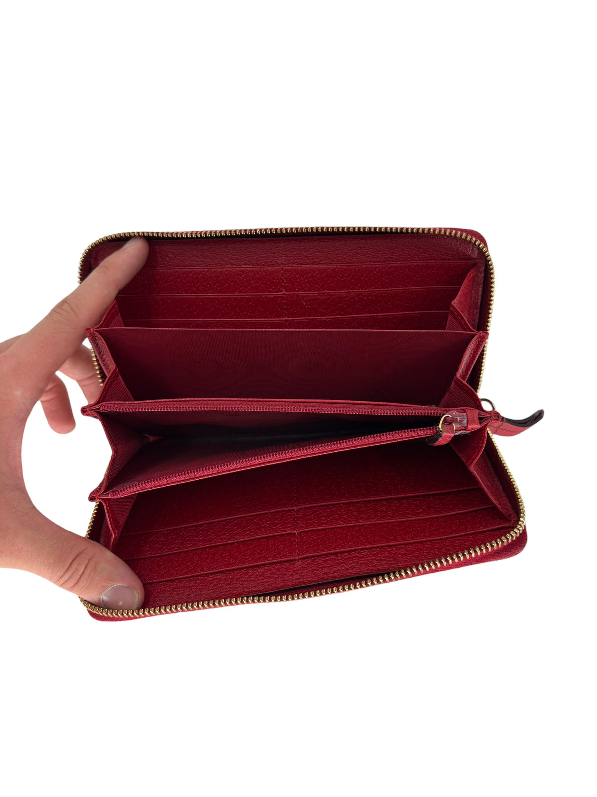 Gucci Porte-monnaie en cuir rouge