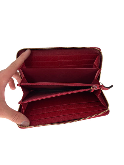 Gucci Porte-monnaie en cuir rouge