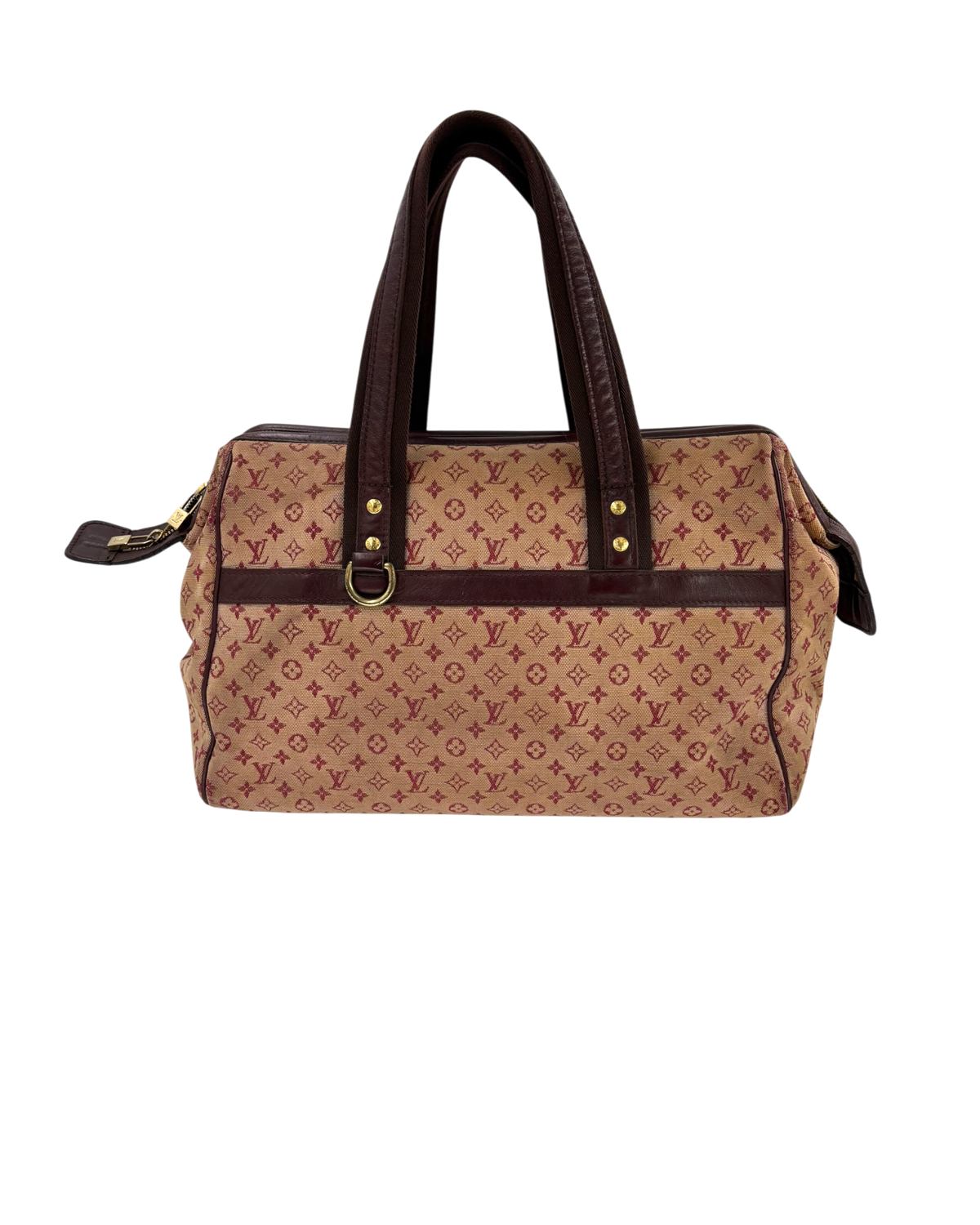 Louis Vuitton Sac à main en toile bordeaux
