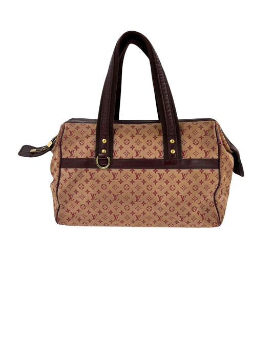 Louis Vuitton Sac à main en toile bordeaux