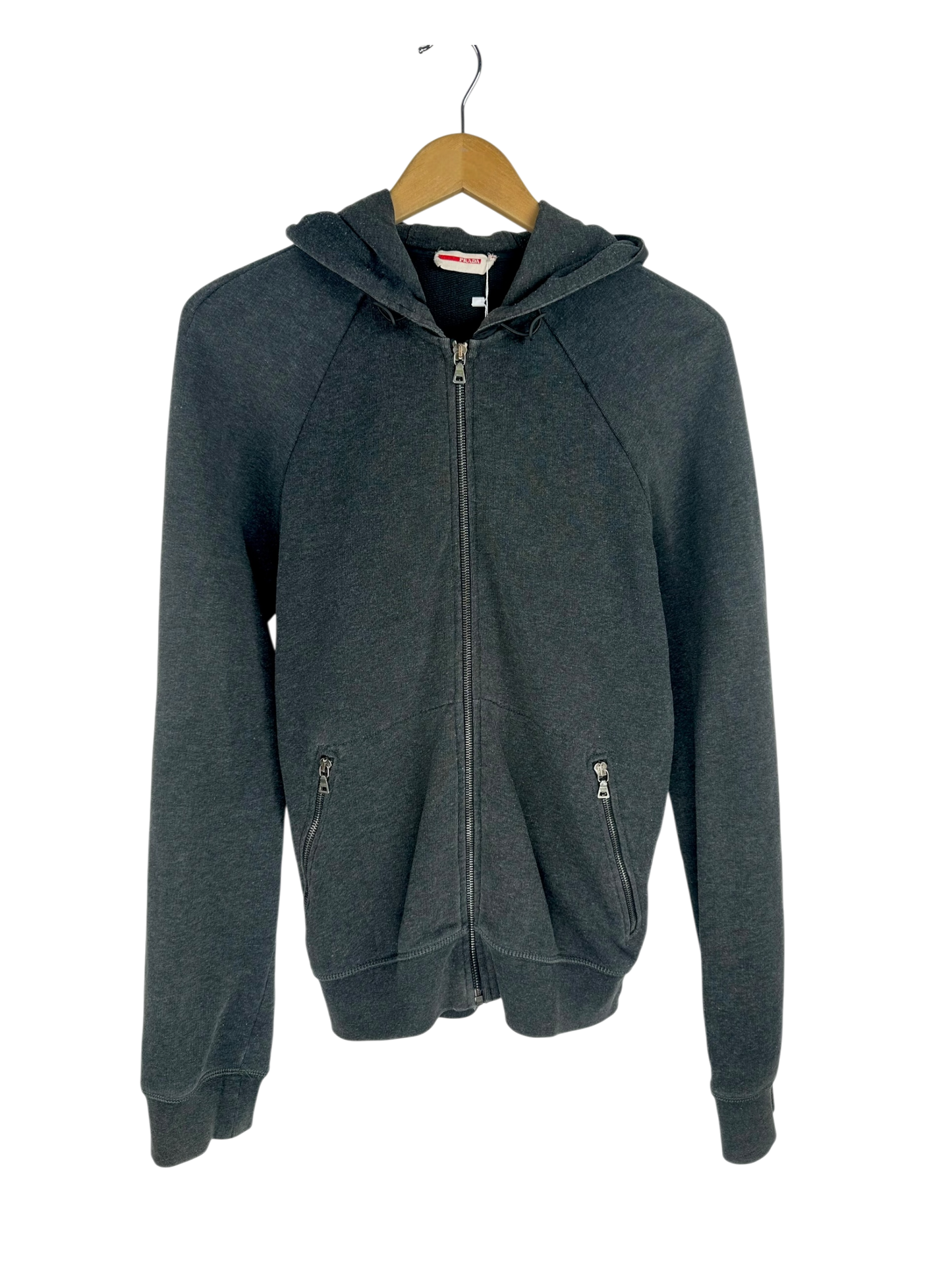 Prada gilet à capuche bi matière