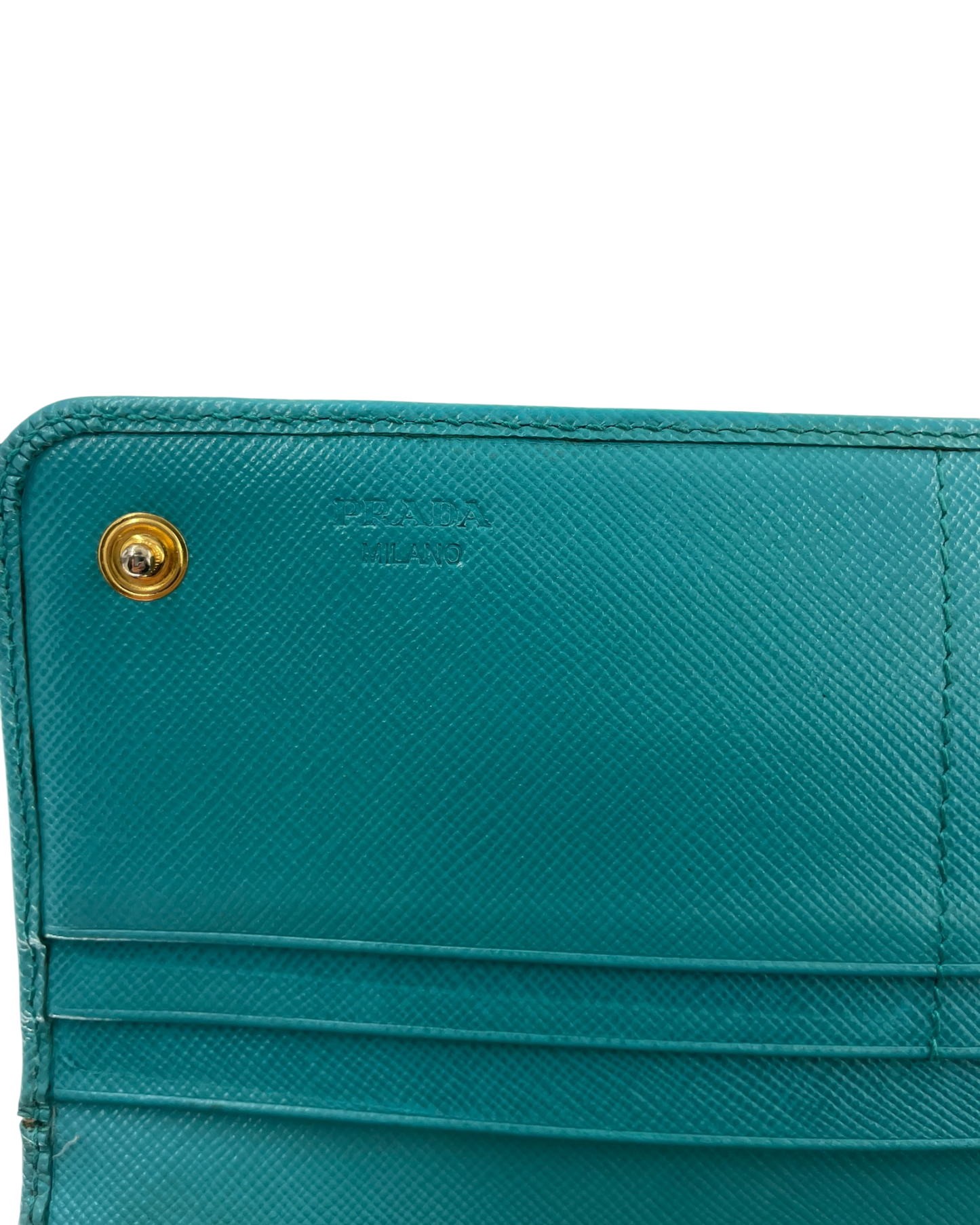 Prada portemonnaie cuir safiano tiffany