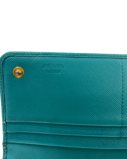 Prada portemonnaie cuir safiano tiffany