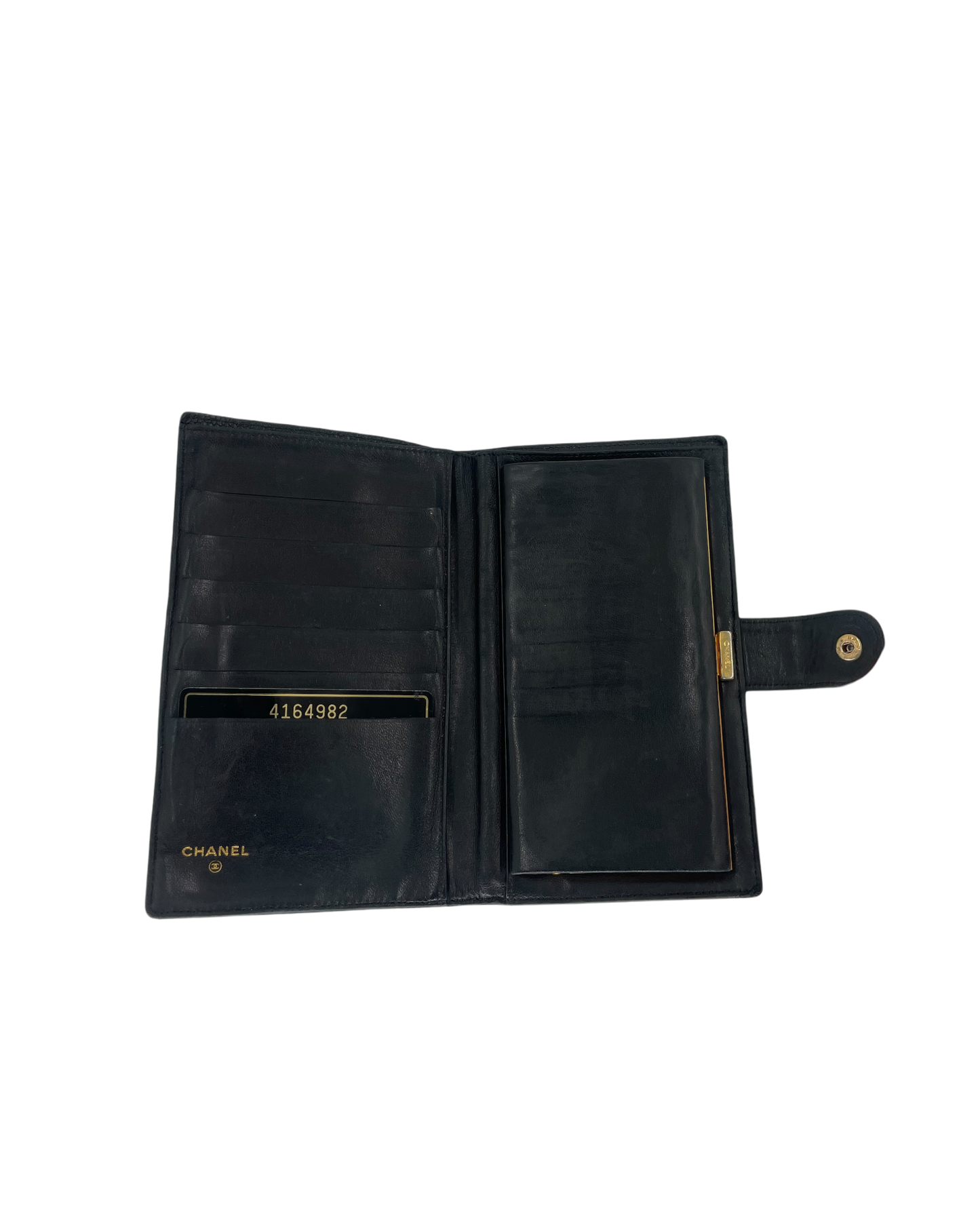Chanel portefeuille en cuir noir