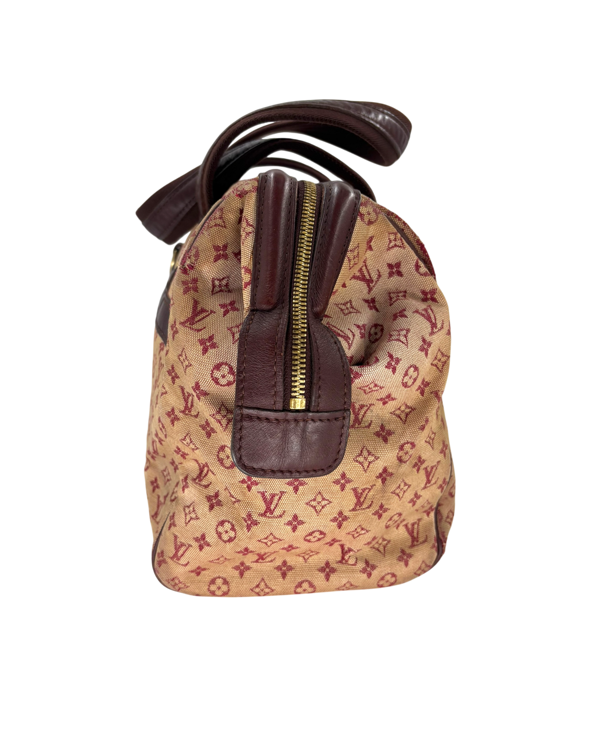Louis Vuitton Sac à main en toile bordeaux