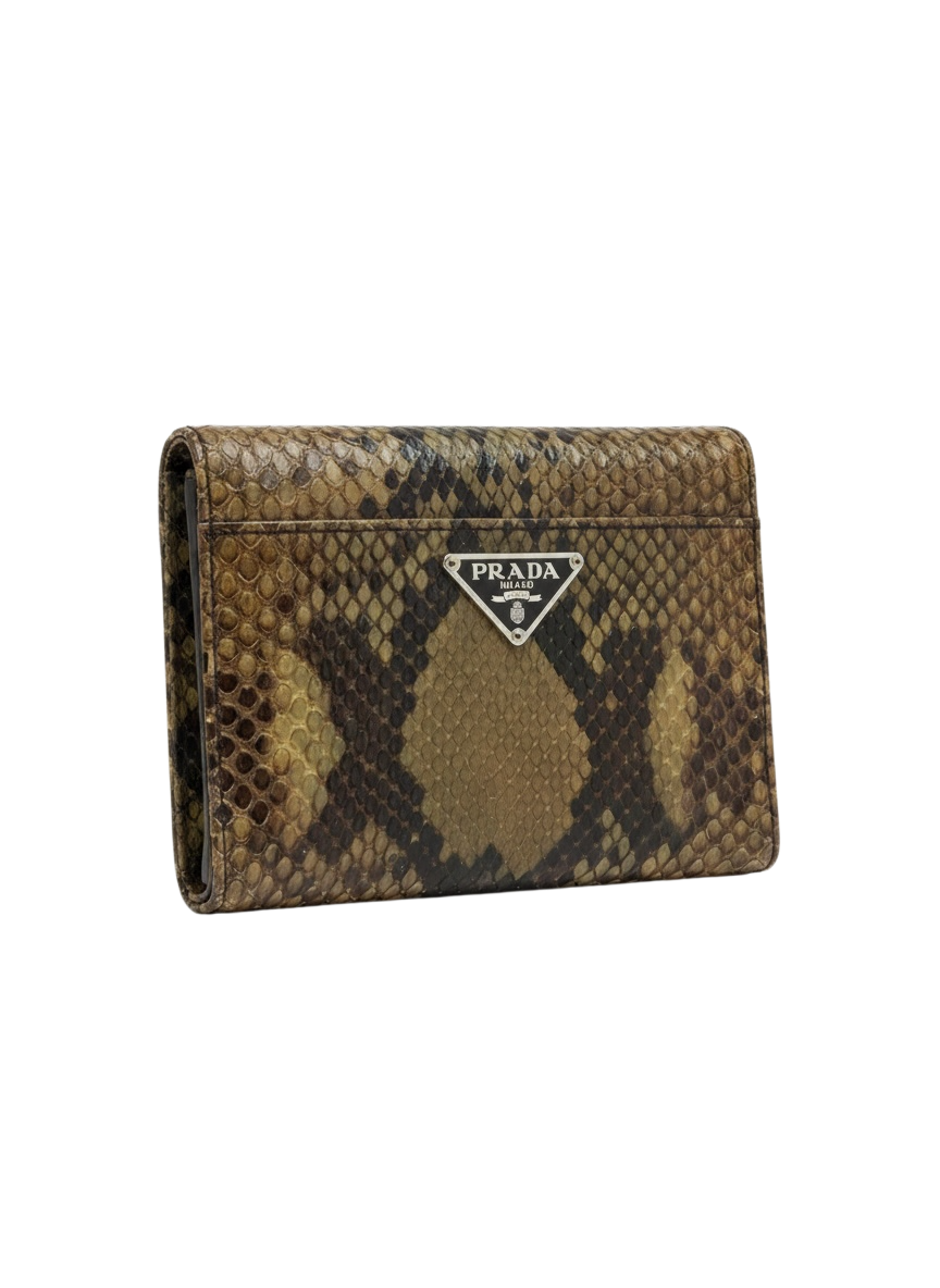 Prada portefeuille cuir python