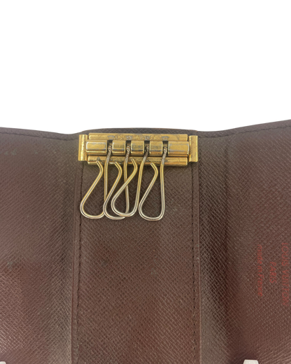 Louis Vuitton Porte-clé cuir damier Ébène