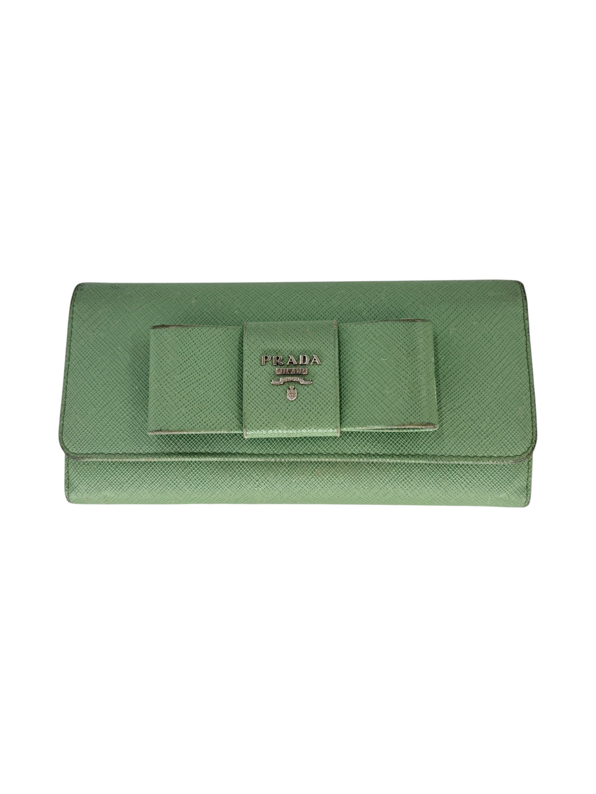 Prada Porte-monnaie en cuir vert