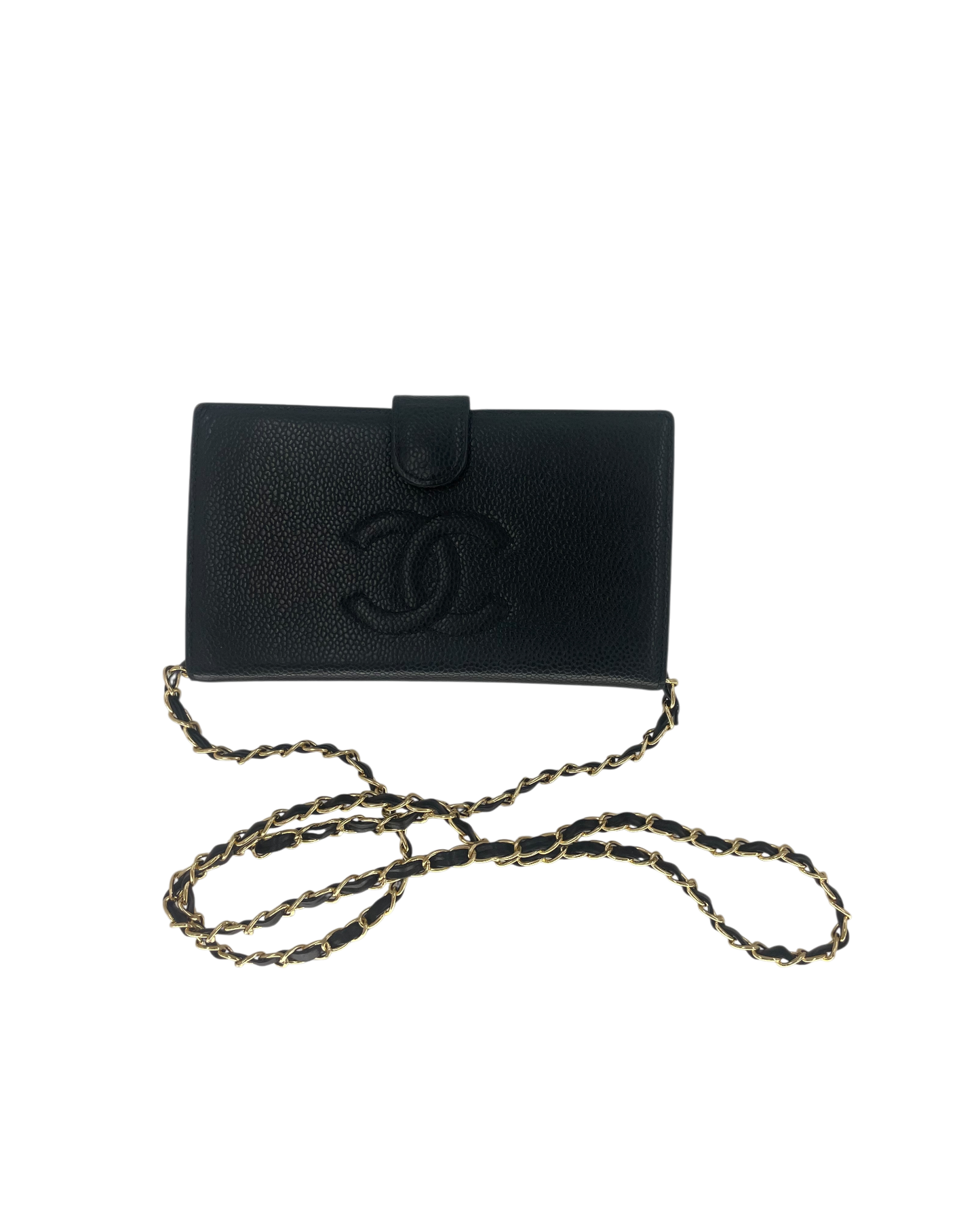 Chanel Portefeuille en cuir noir