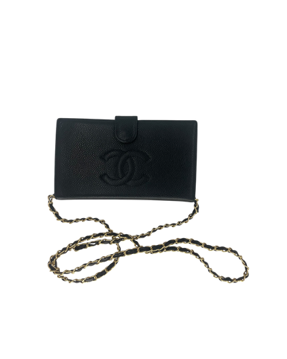 Chanel Portefeuille en cuir noir