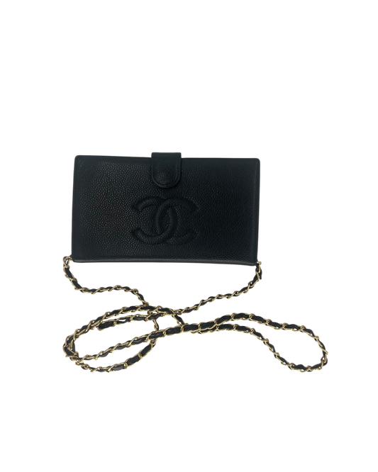 Chanel Portefeuille en cuir noir