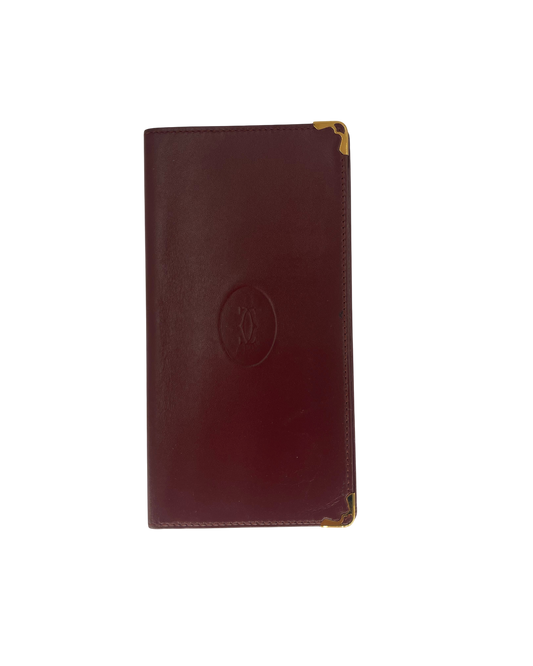 Cartier Portefeuille en cuir bordeaux