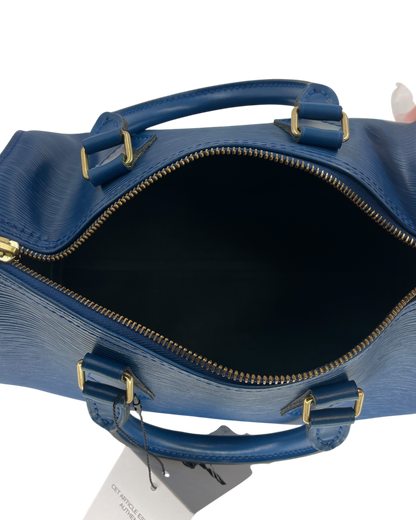 Louis Vuitton sac à man Alma épi bleu