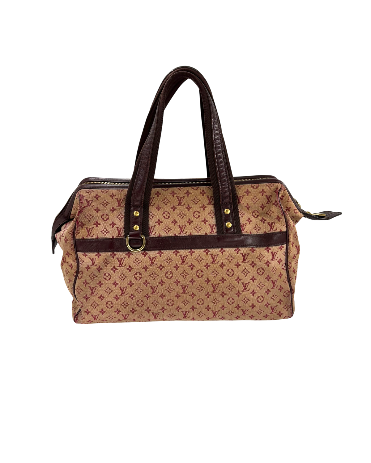 Louis Vuitton Sac à main en toile bordeaux
