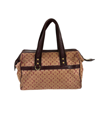 Louis Vuitton Sac à main en toile bordeaux