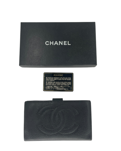 Chanel portefeuille en cuir noir