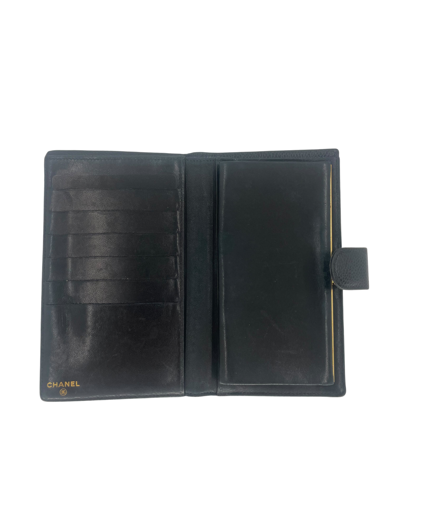 Chanel Portefeuille en cuir noir