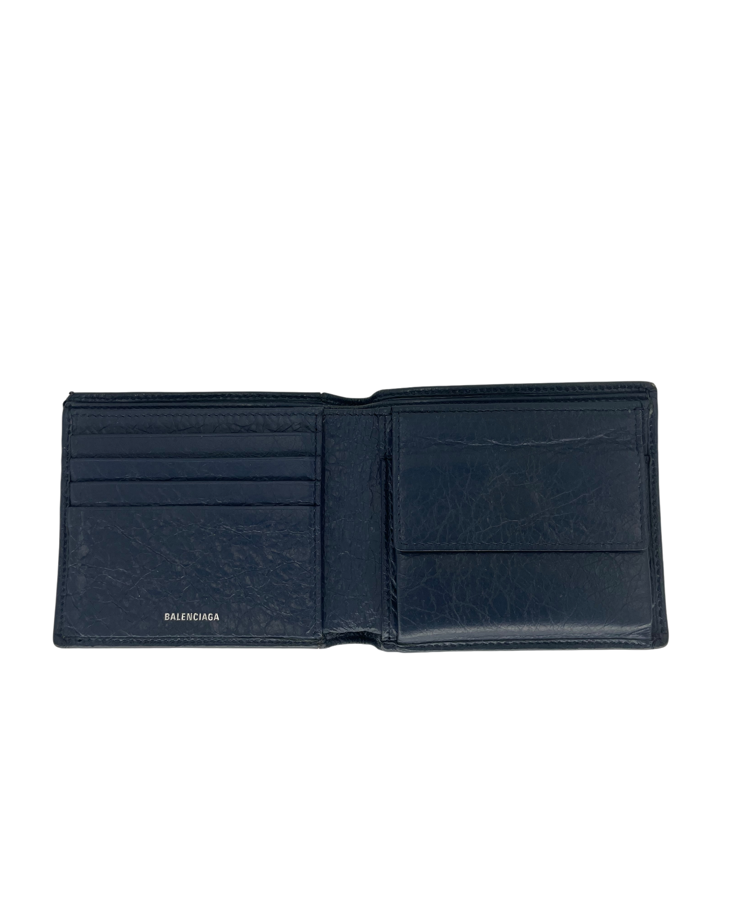 Balenciaga Porte-monnaie en cuir bleu