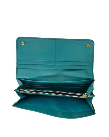 Prada portemonnaie cuir safiano tiffany