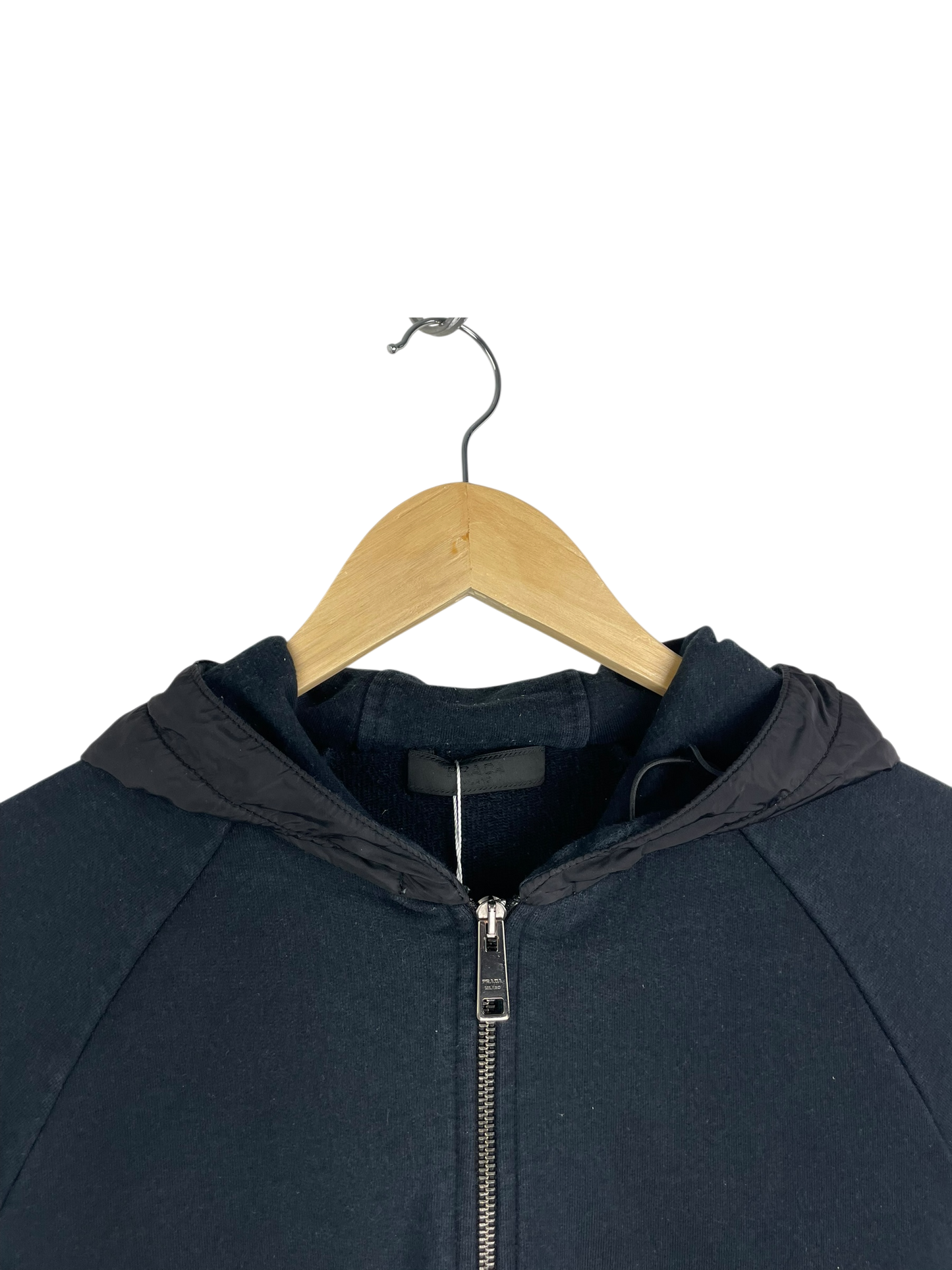 Prada gilet à capuche bi-matière