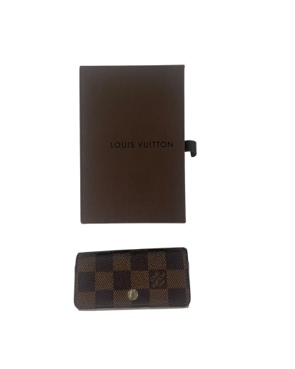 Louis Vuitton Porte-clé cuir damier Ébène marron