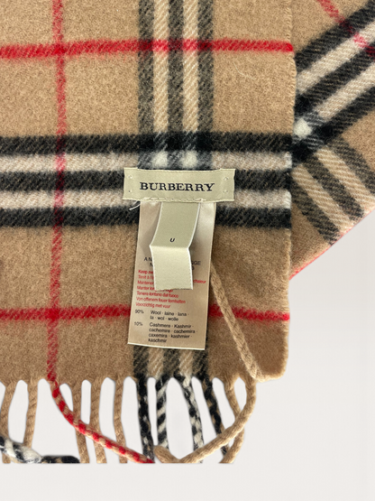Burberry écharpe tartan beige