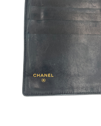 Chanel portefeuille en cuir noir